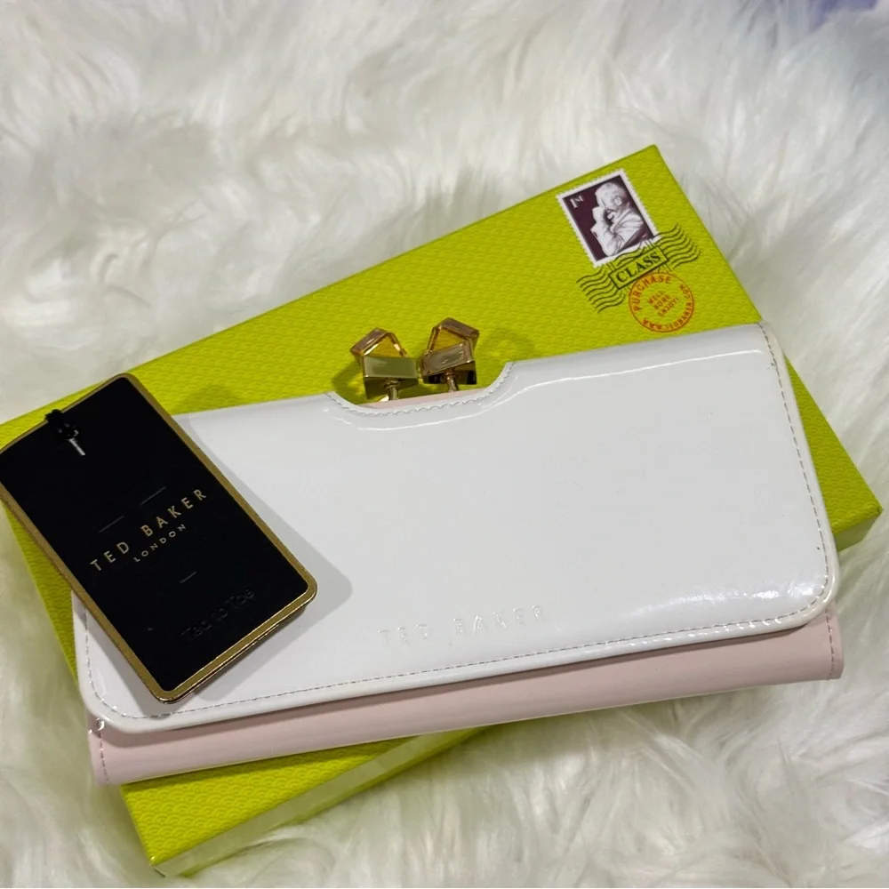 Ted Baker Cream Light Pink Patent Leather Wallet